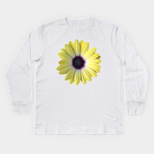 Yellow and Purple Daisy Photo Kids Long Sleeve T-Shirt